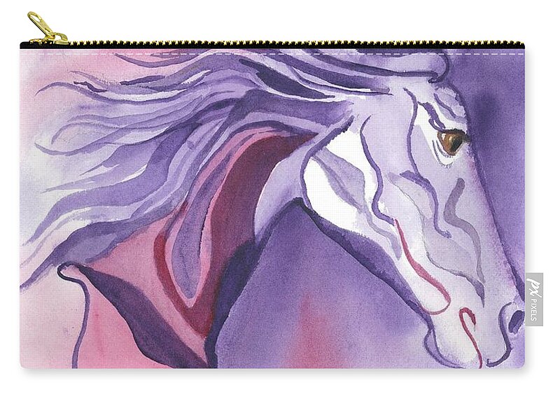 Kid's Art Carry-all Pouch featuring the painting Running Free by Maria Hunt