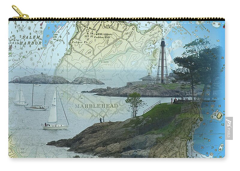 Marblehead Ma Zip Pouch featuring the photograph Running on the wind by Jeff Folger