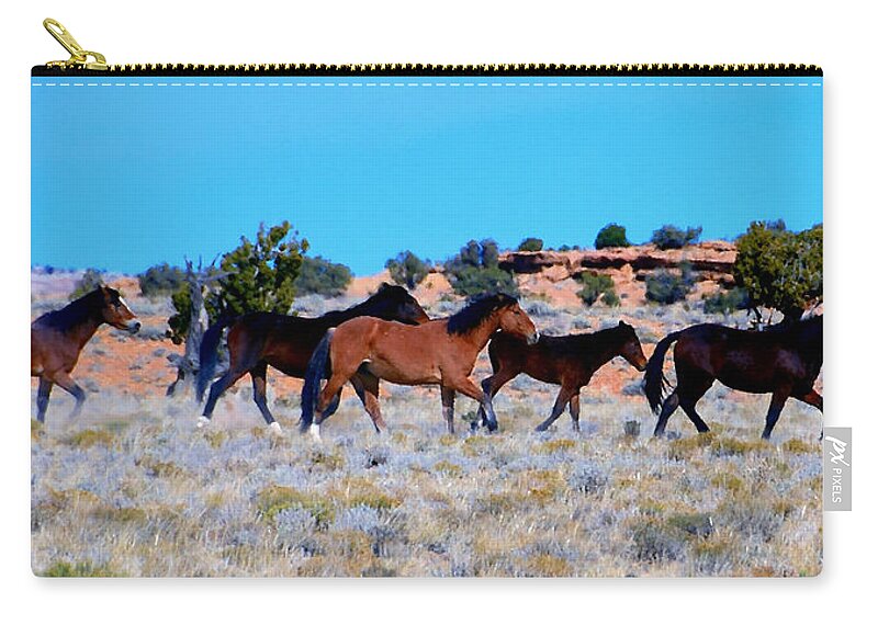 Oil Zip Pouch featuring the photograph Running Wild by Tranquil Light Photography