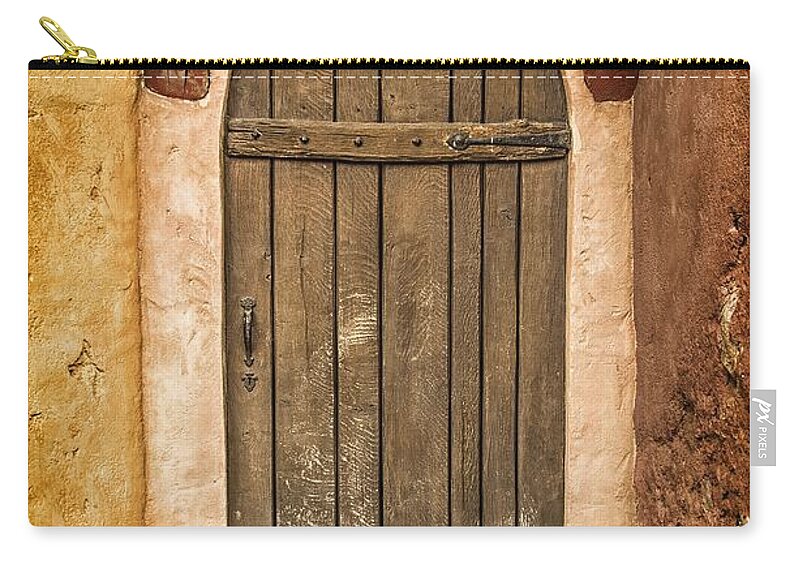 Mexican Zip Pouch featuring the photograph Rural Arch Door by Carlos Caetano