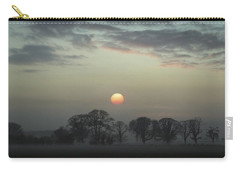 Sunset Zip Pouch featuring the photograph Rural autumn sunset by Gary Eason