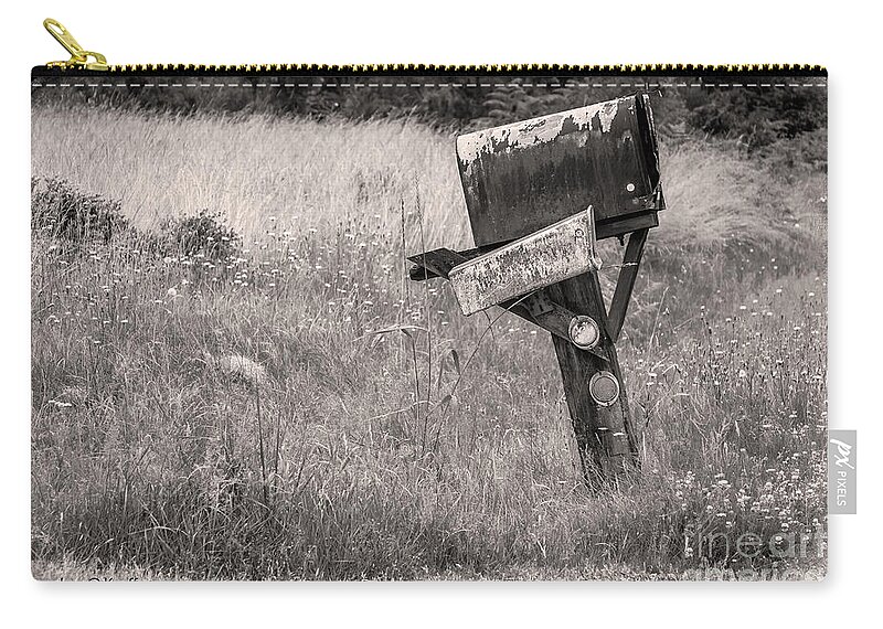 Mailbox Zip Pouch featuring the digital art Rural Route Mail Call by Jean OKeeffe Macro Abundance Art
