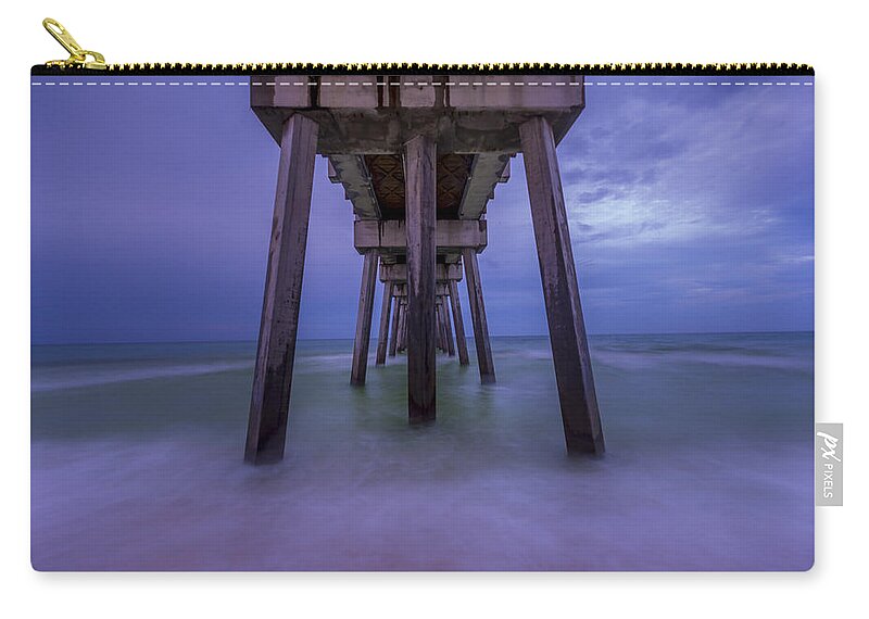 Russell Fields Pier Carry-all Pouch featuring the photograph Russell Fields Pier by David Morefield