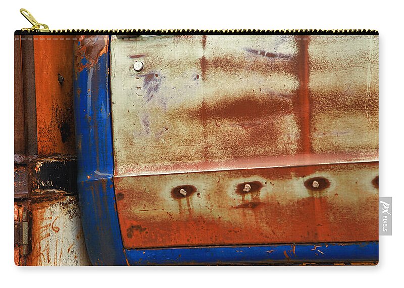 Truck Zip Pouch featuring the photograph Rust and Blue by Toni Hopper