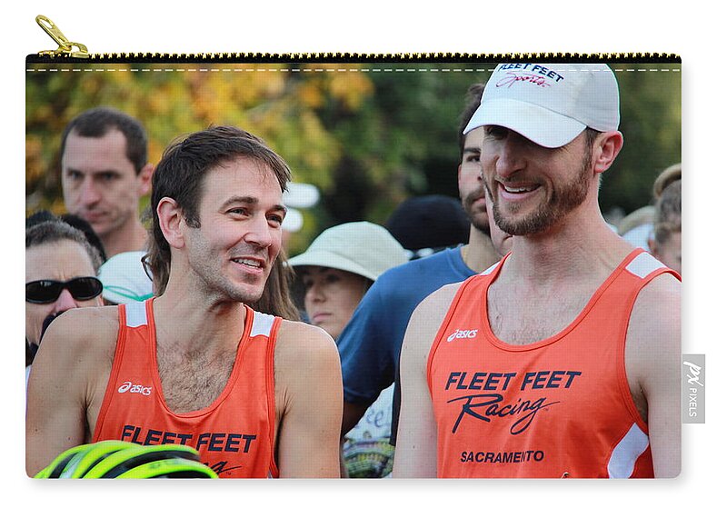 Run To Feed The Hungry 2013 Zip Pouch featuring the photograph Ryan and Jeff by Randy Wehner