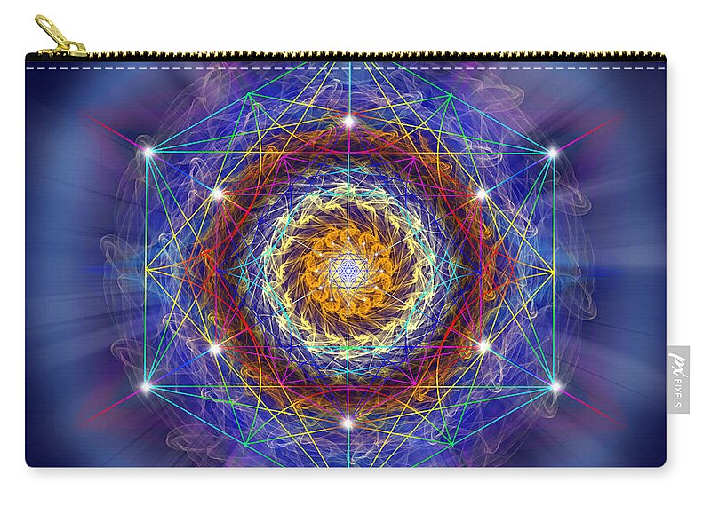 Endre Zip Pouch featuring the digital art Sacred Geometry 167 by Endre Balogh
