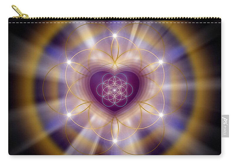 Endre Zip Pouch featuring the digital art Sacred Geometry 204 by Endre Balogh