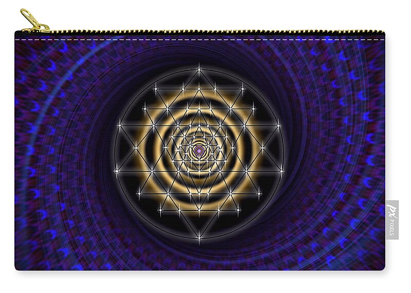 Endre Zip Pouch featuring the digital art Sacred Geometry 351 by Endre Balogh