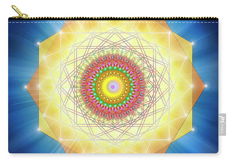 Endre Zip Pouch featuring the digital art Sacred Geometry 66 by Endre Balogh