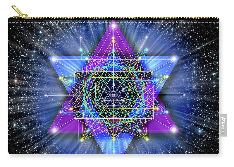 Endre Zip Pouch featuring the digital art Sacred Geometry 70 by Endre Balogh