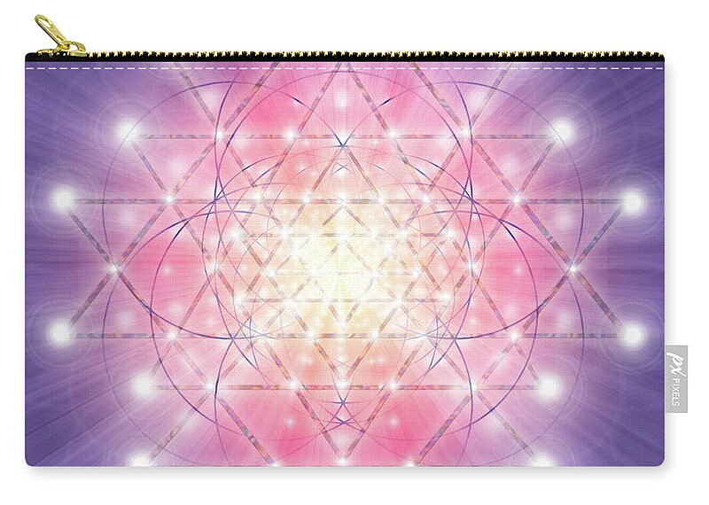 Endre Zip Pouch featuring the digital art Sacred Geometry 92 by Endre Balogh