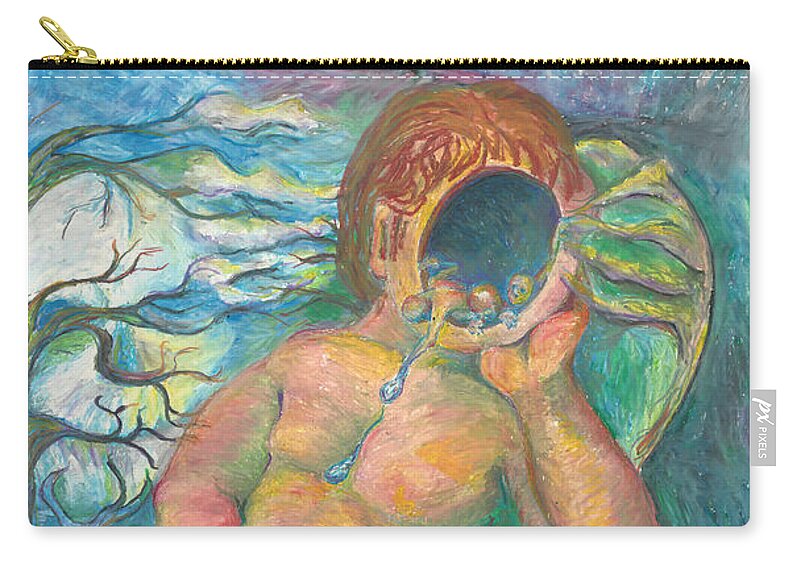 Sadness Zip Pouch featuring the painting Sadness and Despair by Melinda Dare Benfield