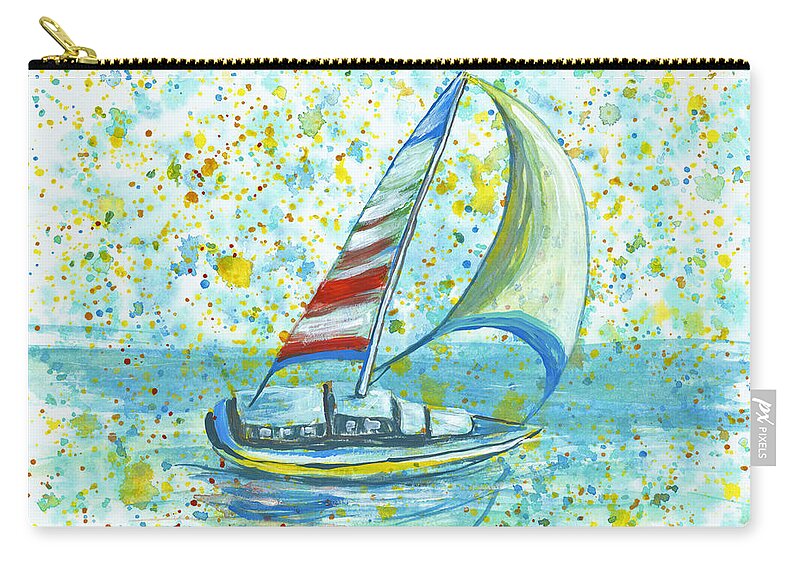 Seascape Carry-all Pouch featuring the painting Sail On Maui by Darice Machel McGuire