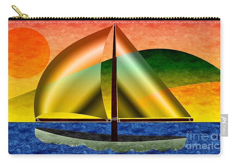 Sail Boat Zip Pouch featuring the photograph Sailing Around Hawaii by Andee Design