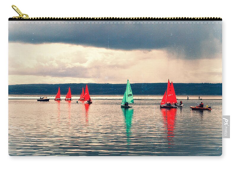 Sailboat Zip Pouch featuring the photograph Sailing on Marine Lake a Reflection by Spikey Mouse Photography