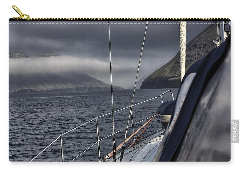 Sailboat Zip Pouch featuring the photograph Sailing The Leirviksfjordur by Sindre Ellingsen