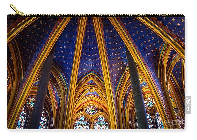 Catholic Zip Pouch featuring the photograph Saint Chapelle Ceiling by Inge Johnsson