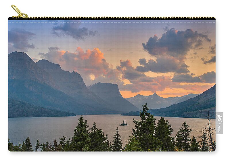Glacier National Park Zip Pouch featuring the photograph Saint Mary Lake by Adam Mateo Fierro