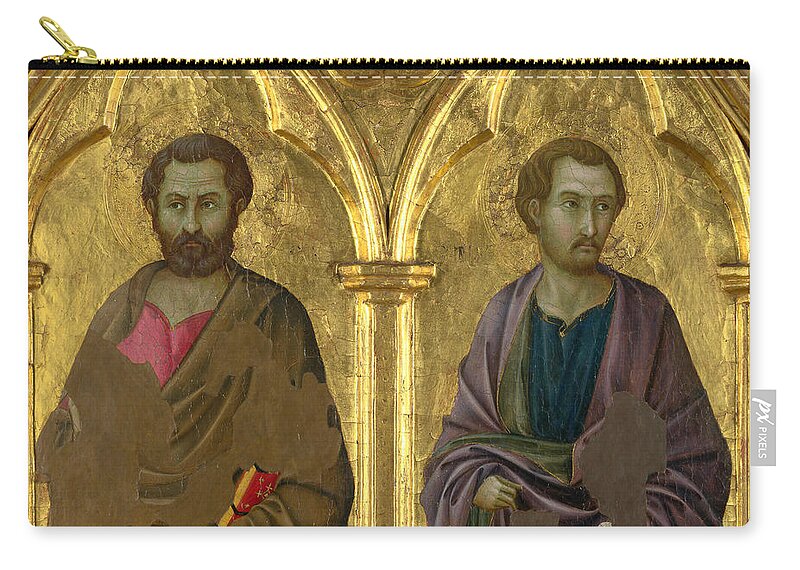 Ugolino Di Nerio Zip Pouch featuring the painting Saint Simon and Saint Thaddeus by Ugolino di Nerio