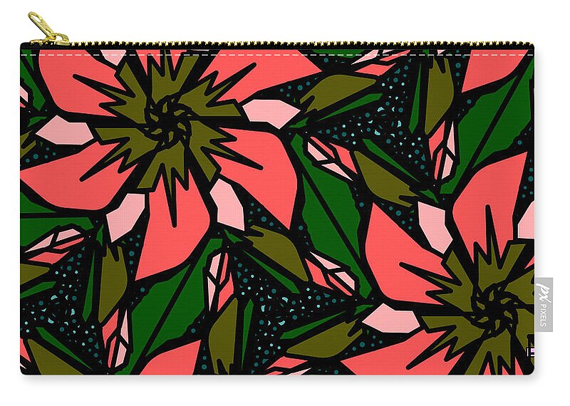 Salmon-pink Zip Pouch featuring the digital art Salmon-pink by Elizabeth McTaggart