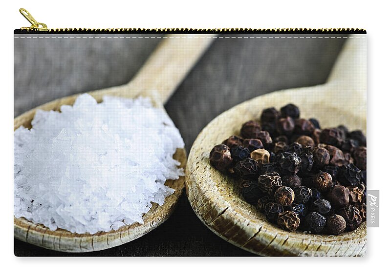 Peppercorns Zip Pouch featuring the photograph Salt and pepper 2 by Elena Elisseeva