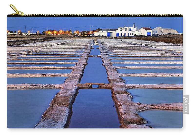 Tranquility Zip Pouch featuring the photograph Salt Beds - Tavira, Portugal by Joao Figueiredo