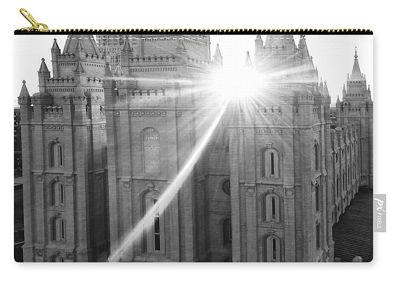  Scenic Zip Pouch featuring the photograph Salt Lake LDS Temple by Doug Sims