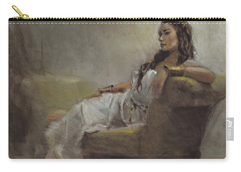 Figure Zip Pouch featuring the pastel Samantha Painted From Life by K Whitworth