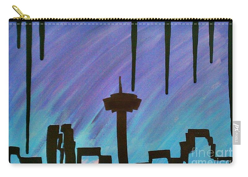 Art Zip Pouch featuring the painting San Antonio Storm by Marisela Mungia