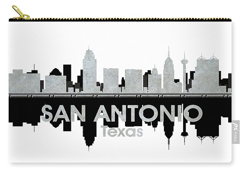 San Antonio Zip Pouch featuring the mixed media San Antonio TX 4 by Angelina Tamez