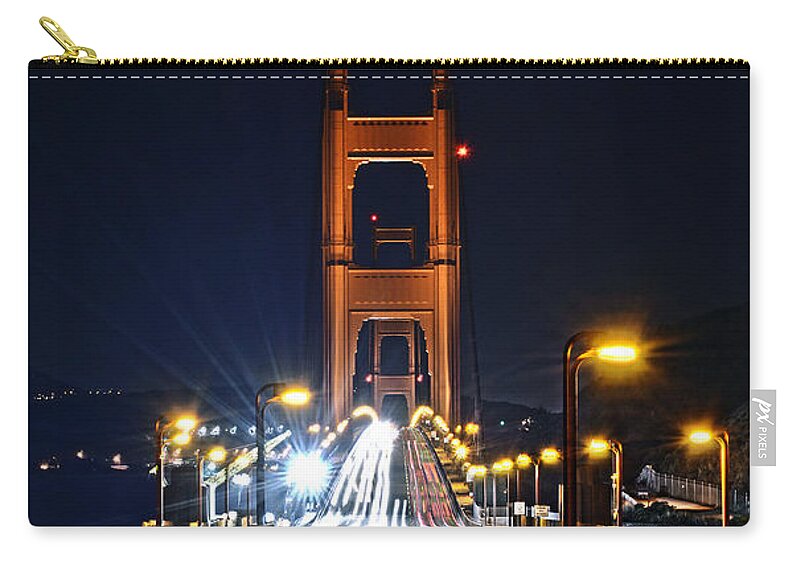 Eua Zip Pouch featuring the photograph San Francisco - Golden Gate Bridge from North Vista Point by Carlos Alkmin
