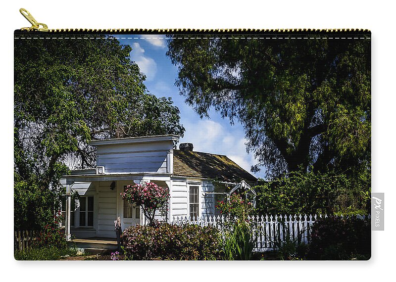 Old Mission Zip Pouch featuring the photograph San Juan Baptisti Mission by Bruce Bottomley