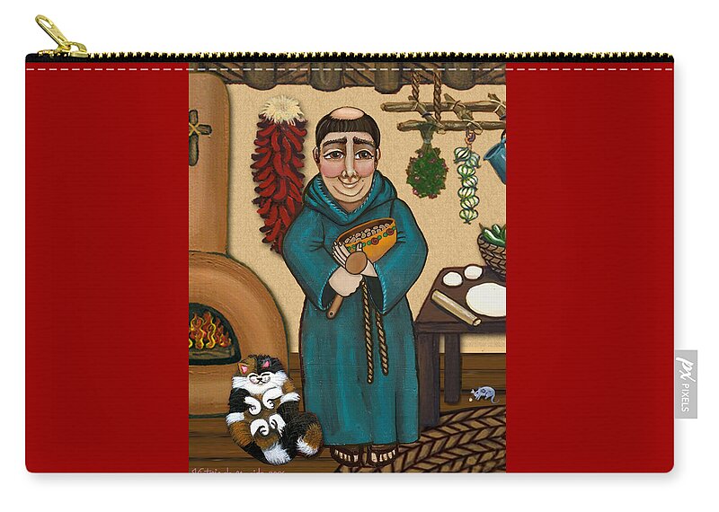 San Pascual Zip Pouch featuring the painting San Pascual by Victoria De Almeida