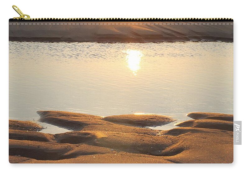 Sun Reflection Zip Pouch featuring the photograph Sand Shine by Robert Banach