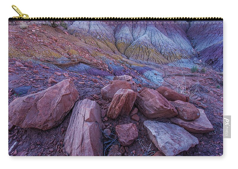 Tranquility Zip Pouch featuring the photograph Sand Stone Rock Formation In Sw Usa by Gavriel Jecan