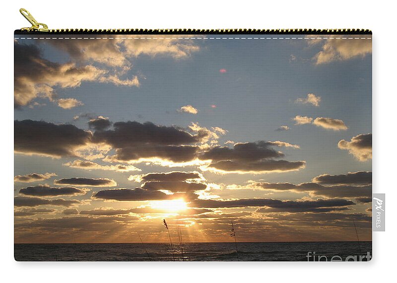 Sunset Zip Pouch featuring the photograph Sanibel Sunset by Christiane Schulze Art And Photography