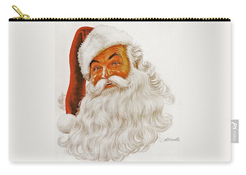 Santa Claus Zip Pouch featuring the painting Santa Claus Portrait by Dick Bobnick