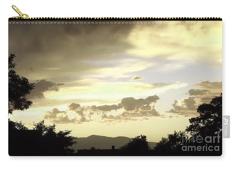 Digital Color Photo Zip Pouch featuring the digital art Santa Fe Sunset by Tim Richards