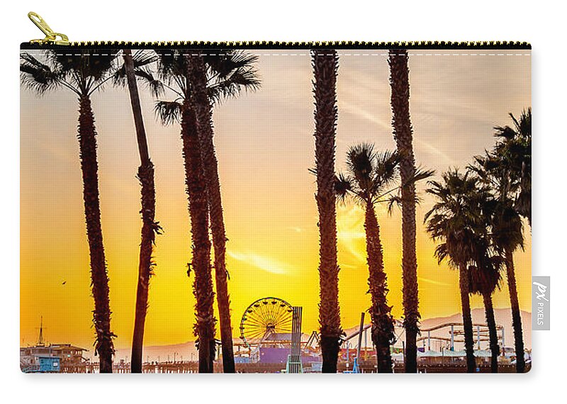 Los Angeles Zip Pouch featuring the photograph Santa Monica Palms by Az Jackson