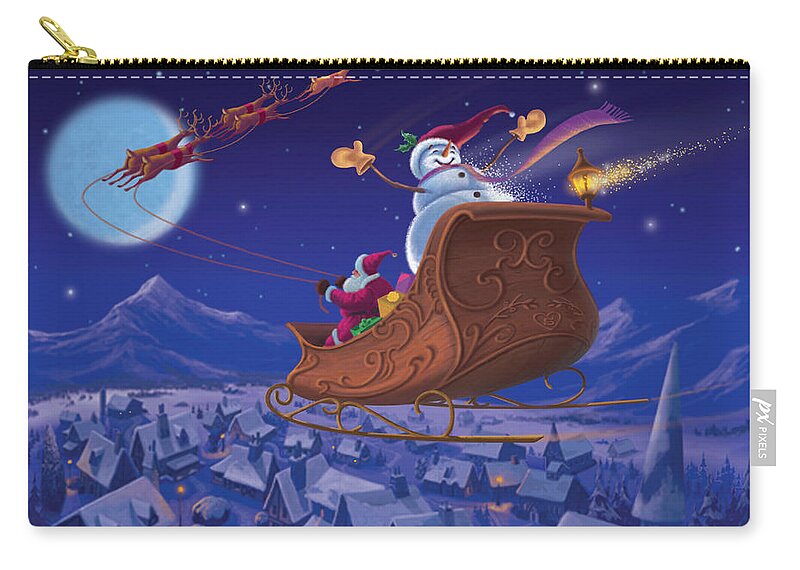 Michael Humphries Carry-all Pouch featuring the painting Santa's Helper by Michael Humphries