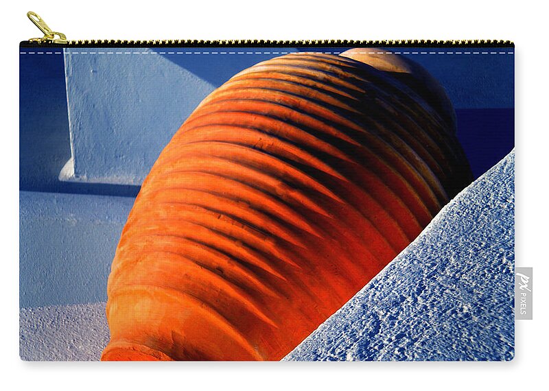 Colette Zip Pouch featuring the photograph Santorini Ceramics Pot Greece by Colette V Hera Guggenheim