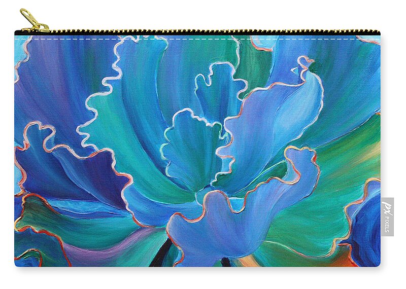 Succulent Zip Pouch featuring the painting Sapphire Solitaire by Sandi Whetzel