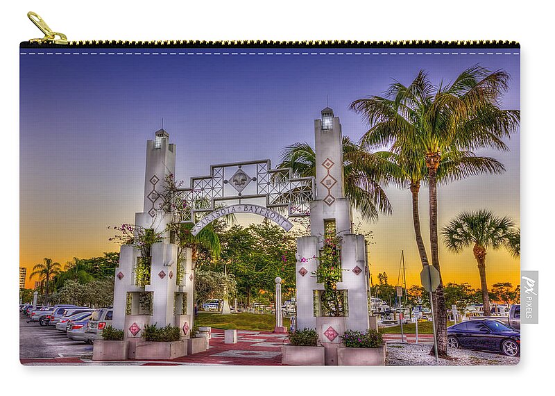 Sarasota Florida Zip Pouch featuring the photograph Sarasota Bayfront by Marvin Spates