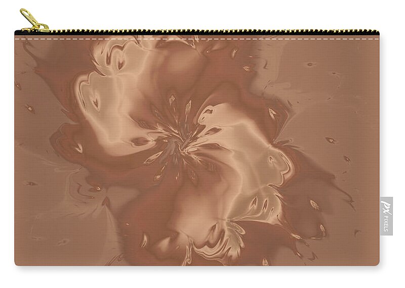 Abstract Zip Pouch featuring the digital art Satin Flower by Judi Suni Hall