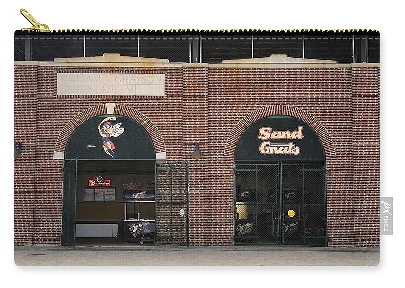 Baseball Zip Pouch featuring the photograph Savannah Sand Gnats at Grayson Stadium by Bradford Martin