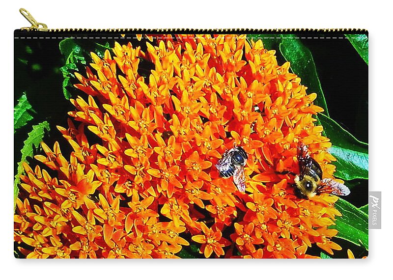 Butterfly Bush Zip Pouch featuring the photograph Save Our Bees by Yolanda Raker