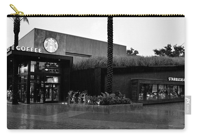 Starbucks Zip Pouch featuring the photograph Starbucks Store Downtown Disney work one by David Lee Thompson