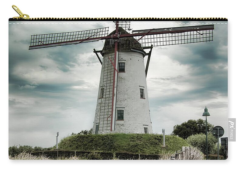 Damme Windmill Zip Pouch featuring the photograph Schellemolen Windmill by Phyllis Taylor