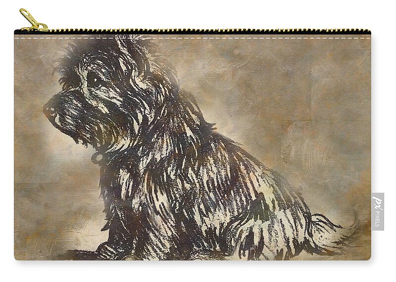 Scotty Carry-all Pouch featuring the painting Scotty Dog by George Pedro