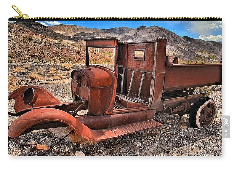 Scottys Castle Zip Pouch featuring the photograph Scotty's Truck by Adam Jewell